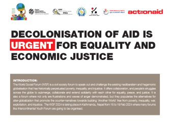 DECOLONISATION OF AID IS URGENT FOR EQUALITY AND ECONOMIC JUSTICE
