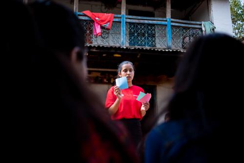 Volunteer in Palpa talking about child marriage