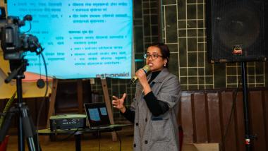 Kabita Basnet, Women’s Rights Project Officer from Action Aid International Nepal, presenting a brief paper on “Landscape of Climate Change Laws and Policies in Nepal.”